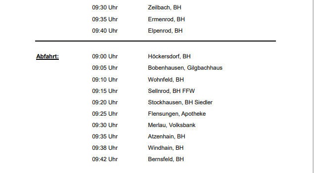 Busfahrplan 2024