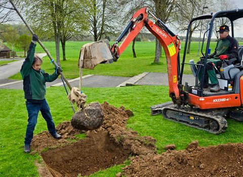 Baumpflanzaktion an der Gesamtschule Mücke zum Tag des Baumes